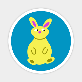 Bold and Bright Yellow Rabbit Magnet